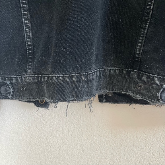 Hudson faded black distressed denim jacket - Picture 8 of 12